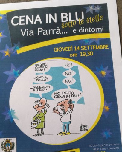 Saluzzo, via Parrà: debutta la "cena in blu"