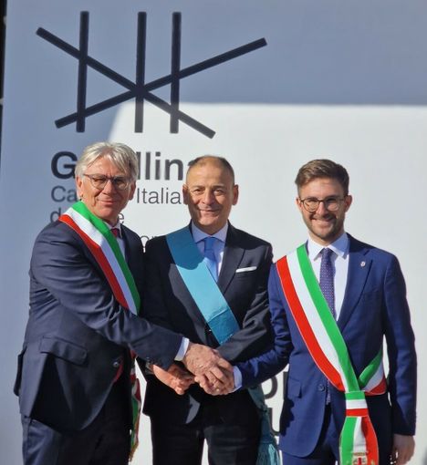 Il sindaco di Gibellina Salvatore Sutera, il presidente del Libero Consorzio Comunale di Trapani Salvatore Quinci e il sindaco di Alba Alberto Gatto