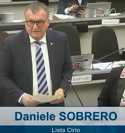 Il consigliere Sobrero in aula