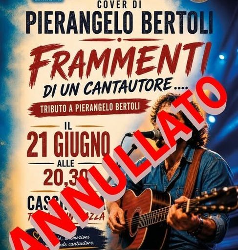 Manta: annullato il concerto tributo a Pierangelo Bertoli previsto in Cascina Aia