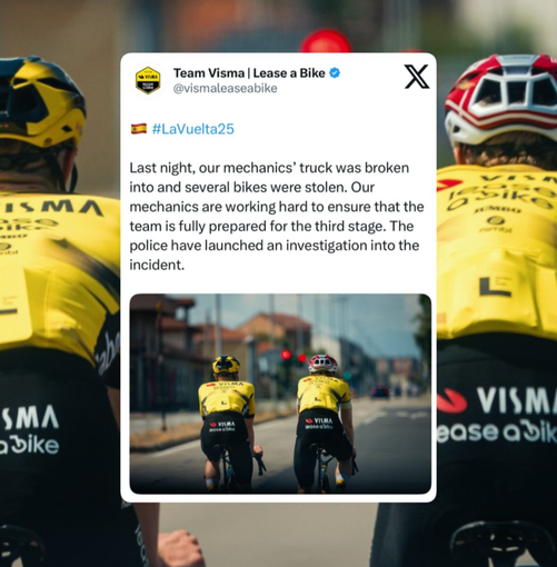 Il post pubblicato dal Team Visma