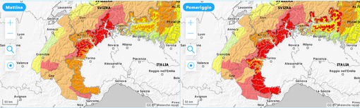 L'immagine del rischio valanghe previsto per oggi