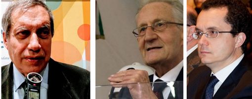 Nella foto: Giulio Burbi presidente Popolare di Cortona, Beppe Ghisolfi vicepresidente europeo casse di risparmio e Roberto Calzini DG Popolare di Cortona