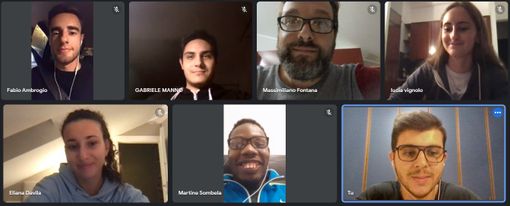 Incontro in videoconferenza per il direttivo di FuturAlba: in basso a destra il neo presidente Edoardo Bosio