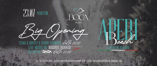 Il Boca Beach Inaugura “Aperi Beach” Il nuovo Martedì di Sanremo