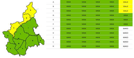 Maltempo in ritirata, da domani la provincia di Cuneo torna in “verde” Maltempo in ritirata, da domani la provincia di Cuneo torna in “verde”