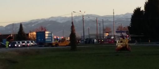 Fuoristrada contro camion a Sant'Albano Stura: intervento dell'elisoccorso, grave un ottantenne