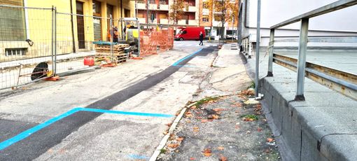 I lavori in corso in via Galimberti