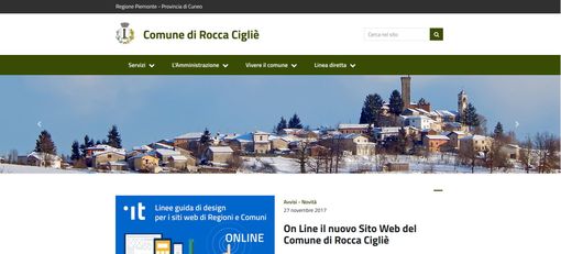La nuova home page del portale di Rocca Cigliè