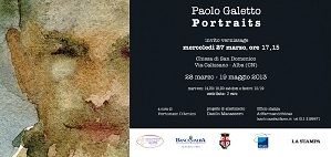 Invito al vernissage della mostra "Portraits" ad Alba