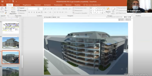 Una delle slides presentate dall'architetto Di Giambattista in commissione
