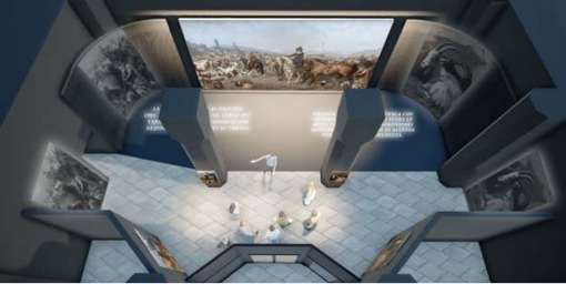 Lavori alla Castiglia di Saluzzo per ospitare la tela gigante di Carlo Pittara Lavori alla Castiglia di Saluzzo per ospitare la tela gigante di Carlo Pittara