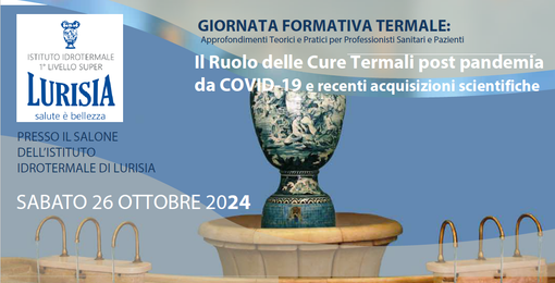 Le Terme di Lurisia ospitano una giornata formativa “Il Ruolo delle Cure Termali post pandemia da COVID-19 e recenti acquisizioni scientifiche” Le Terme di Lurisia ospitano una giornata formativa “Il Ruolo delle Cure Termali post pandemia da COVID-19 e recenti acquisizioni scientifiche”