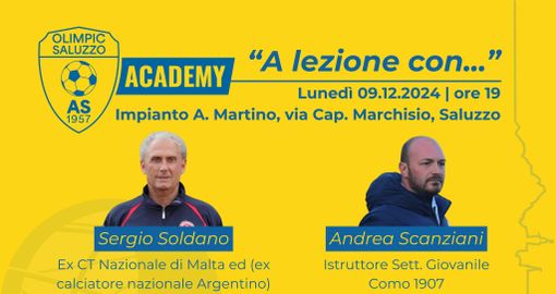 Il manifesto della serata informativa promossa da Olimpic Saluzzo per un calcio di qualità