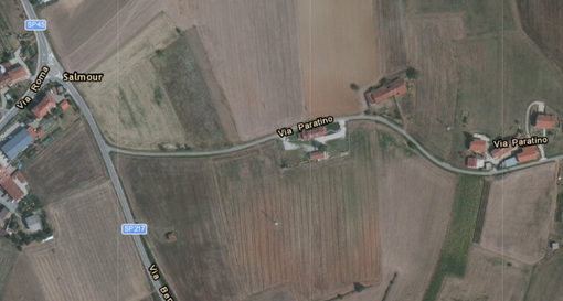 Vista dall'alto della mappa di via Paratino a Salmour Vista dall'alto della mappa di via Paratino a Salmour