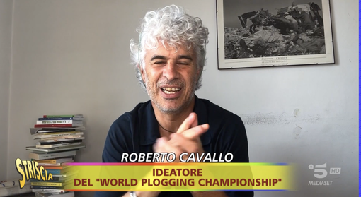 Anche a "Striscia la Notizia" si parla del 'plogging' con l'albese Roberto Cavallo
