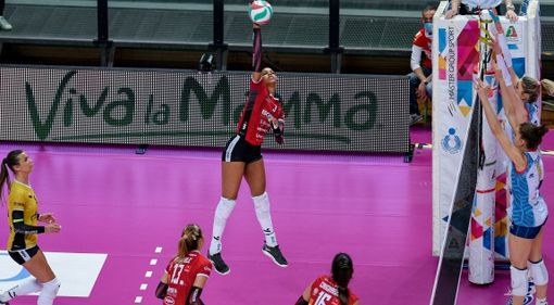 Massiel Matos in azione nel match con la Savino Del Bene Scandicci dello scorso 14 febbraio (credit Danilo Ninotto) Massiel Matos in azione nel match con la Savino Del Bene Scandicci dello scorso 14 febbraio (credit Danilo Ninotto)