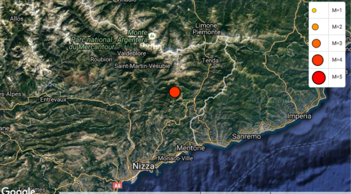 Scossa di terremoto sul Confine Italia-Francia: il comune più vicino all'epicentro è Acceglio Scossa di terremoto sul Confine Italia-Francia: il comune più vicino all'epicentro è Acceglio