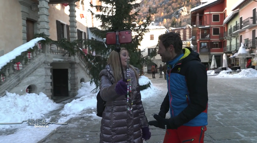 Massimiliano Ossini e Cristina Bertolino in centro Limone Piemonte Massimiliano Ossini e Cristina Bertolino in centro Limone Piemonte