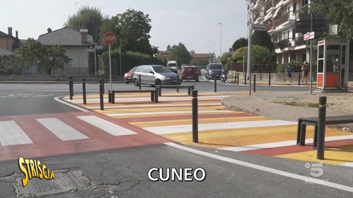 "Intervento deciso dopo qualche bicchiere di buon vino": "Striscia la Notizia" nella zona30 di via Pavese a Cuneo