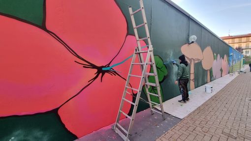 Ceva, il muro vandalizzato di via Rovella diventa un'opera di street art [FOTO]
