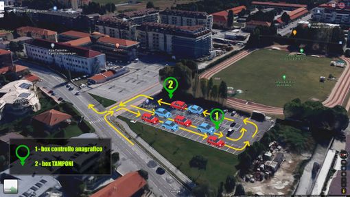 Da domani a Cuneo operativo il Drive through per l'esecuzione dei tamponi Da domani a Cuneo operativo il Drive through per l'esecuzione dei tamponi