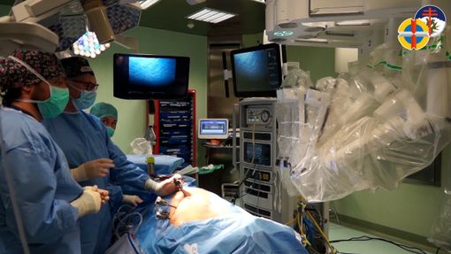 Un momento del complesso intervento