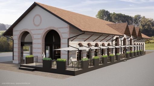 Il rendering della Porta di Valle Terre del Monviso