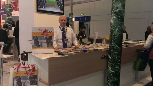 Il presidente Dante Rigoni nello stand di Berlino