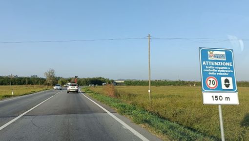 Il tratto della Sp7 dove è stato posizionato il dispositivo voluto dalla Provincia