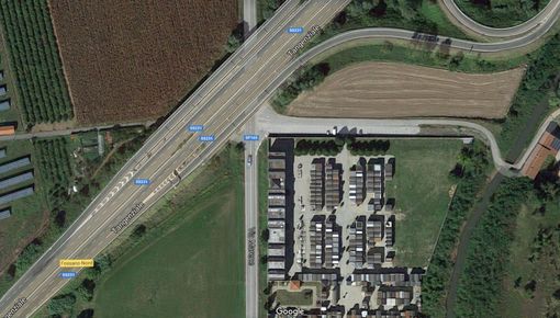 Il luogo del crollo visto dall'alto