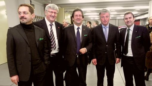 Da sinistra: l’assessore regionale Massimo Giordano, il presidente BRC Mariano Costamagna, il sottosegretario Michelino Davico, l’amministratore delegato BRC Pier Antonio Costamagna, il consigliere regionale Federico Gregorio.