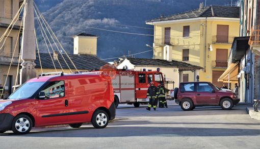 L'intervento dei Vigili del fuoco a Paesana
