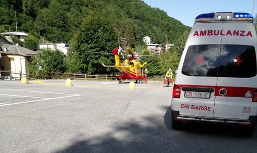 L'intervento dell'elisoccorso a Crissolo