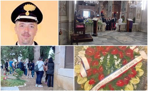 Nell'imperiese i funerali del tenente dei Carabinieri Diego Bonavera:  prestò servizio a Frabosa Soprana e Mondovì