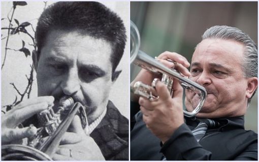 Nell'accostamento fotografico, i trombettisti Nini Rosso e Andrea Tofanelli Nell'accostamento fotografico, i trombettisti Nini Rosso e Andrea Tofanelli