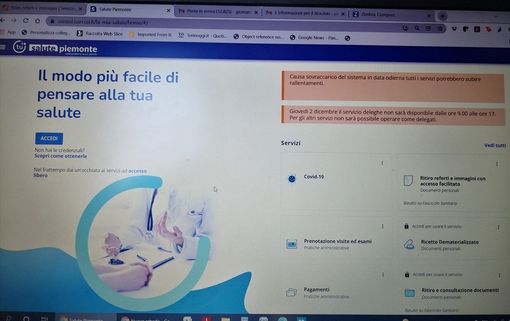 Sovraccarico il portale Salute Piemonte: problemi nel ritiro esito tamponi