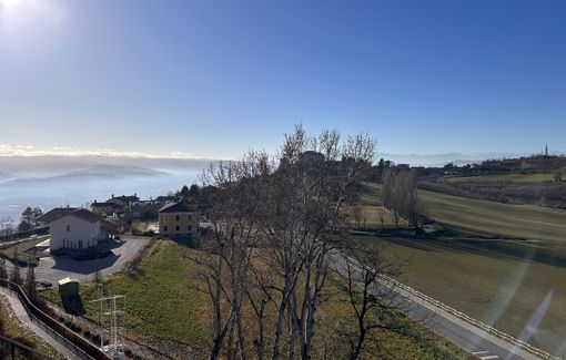 Vista su Alba e le Langhe dal Parco d'Arte di Guarene