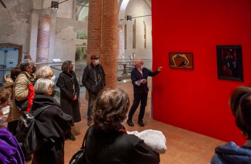 In visita a “Pittura in persona”, nel Complesso Monumentale San Francesco di Cuneo (Foto C. Grappiolo)