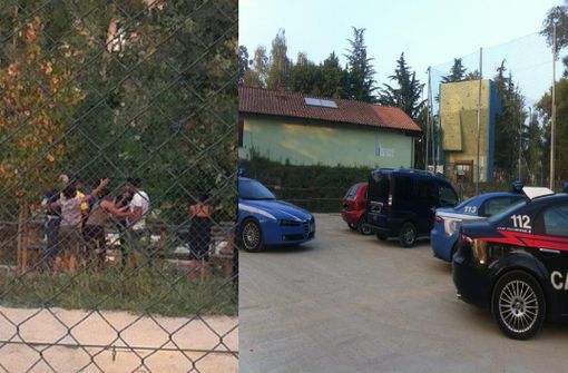 Le forze dell'ordine ascoltano i presenti alla lite