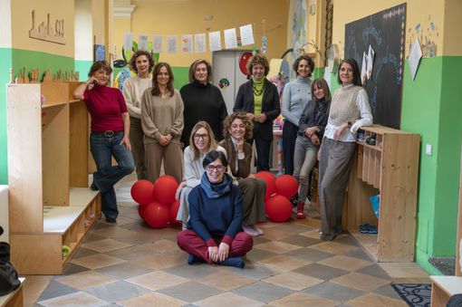 Il gruppo delle 10 donne che sostiene la rassegna "Sovversive". Al centro l'ideatrice e direttrice creativa Annachiara Busso Il gruppo delle 10 donne che sostiene la rassegna "Sovversive". Al centro l'ideatrice e direttrice creativa Annachiara Busso