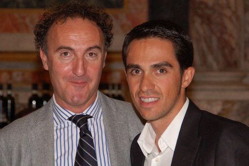 Sergio Trossarello con Alberto Contador Sergio Trossarello con Alberto Contador