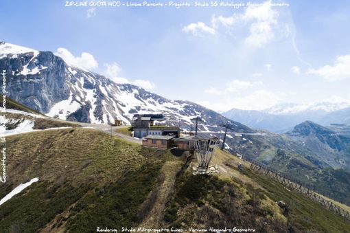 Rendering della stazione di partenza a Punta Cabanaira