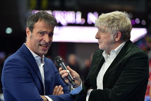 Matteo Battocchio intervistato ad inizio partita (Foto Michele Benda)