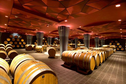 La nuova "barricaia" della cantina Batasiolo di frazione Annunziata a La Morra, tra le proprietà del gruppo Fininc