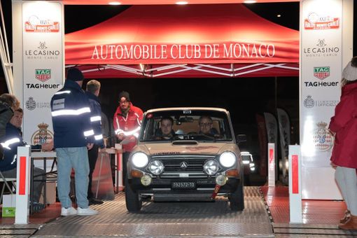 Autobianchi A112 Abarth dei saluzzesi  Enrico e Carlo Merenda  alla ventisettesima edizione del rally di Montecarlo historique