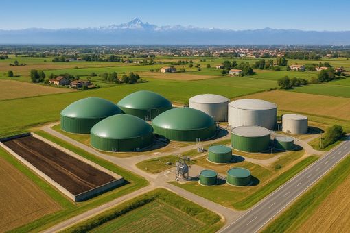 Biogestore di Ruata Eandi, immagine realizzata con l'ausilio dell'AI