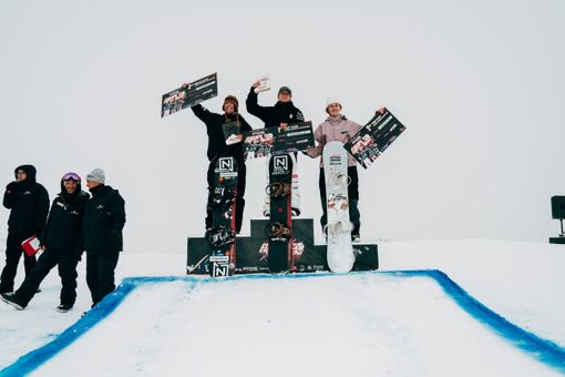 Il podio Coppa Europa di Slopestyle a Prato Nevoso
