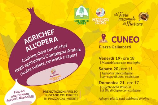 Gli agrichef Coldiretti pronti al via della Fiera del Marrone Gli agrichef Coldiretti pronti al via della Fiera del Marrone