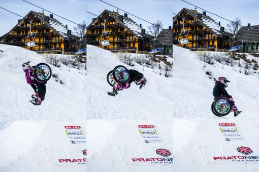 La sequenza fotografica del salto mortale di Ilaria Naef (foto Sergio Bolla)